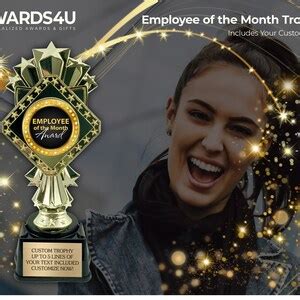 Employee of the Month Trophy With Engraved Plate Personalized Award for Employees - Etsy