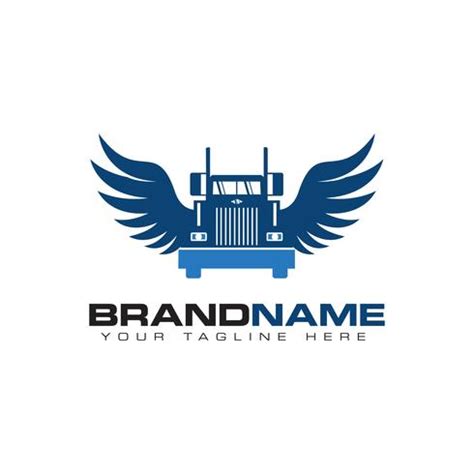 truck transportation with wing logo design template 588088 Vector Art ...