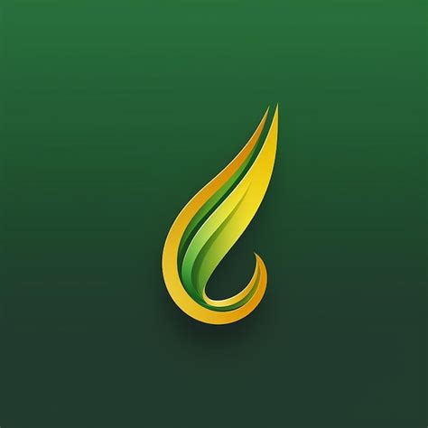 Premium AI Image | a green and gold logo with a gold design on it.