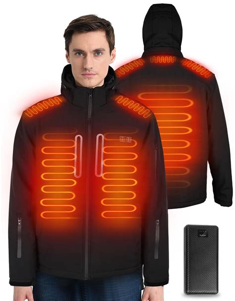 Foleto Heated Jackets for Men, Windproof Heated Jacket with Battery Pack Included 7.4V, Smart ...
