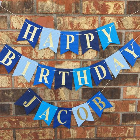 Personalized blue birthday banner! I just love these bright blue colors! #vps Happy Birthday ...