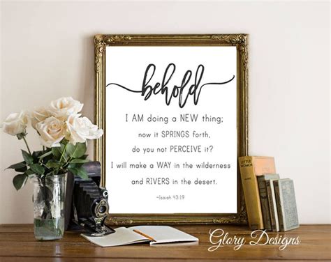 Printable Bible Verse Behold I Am Doing a New Thing | Etsy