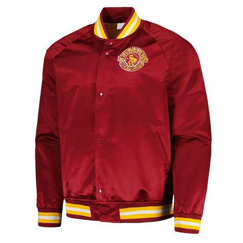 Satin Full-Snap Throwback Wordmark Cleveland Cavaliers Wine Jacket