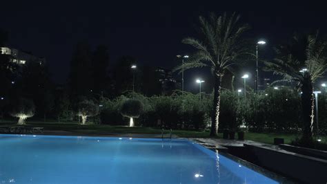 Swimming Pool Night Stock Video Footage for Free Download