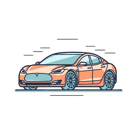 Tesla Model Car Icon In Orange Color Vector, Tesla, Lineal Icon, Flat Icon PNG and Vector with ...