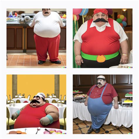 Obese super Mario at a buffet : r/weirddalle