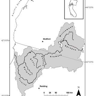 Map of the Upper Klamath River Basin with CEAP wetland sample sites ...