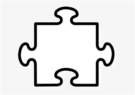 White Puzzle Piece Clip Art Vector Clip Art Online - Puzzle Clipart Black And White Transparent ...