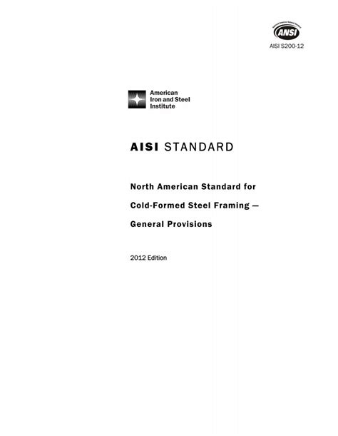 AISI STANDARD - American Iron and Steel Institute