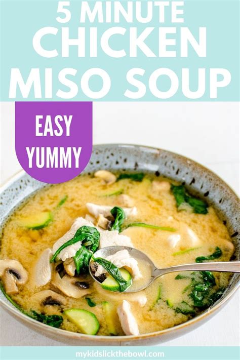 Chicken Miso Soup literally ready in 5 minutes! | Recipe | Healthy soup ...