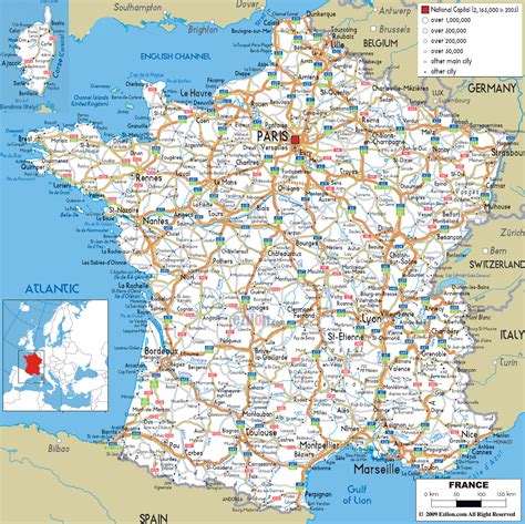 Detailed Clear Large Road Map of France - Ezilon Maps