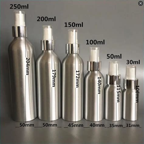 30ml 50ml 100ml 150ml 200ml 250ml Aluminum Bottle Fine Mist Spray Aluminum Bottle Large Capacity ...