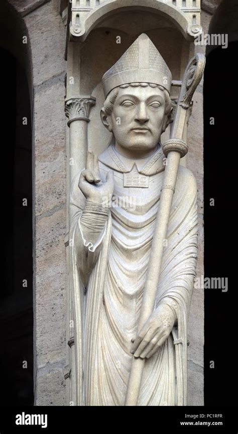 Saint Marcel, Portal of St. Anne, Notre Dame Cathedral, Paris, UNESCO World Heritage Site in ...