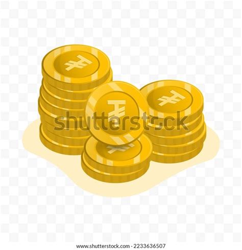 Vector Illustration Mongolian Tugrik Coins Gold Stock Vector (Royalty ...