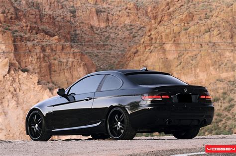 Black is the New Black: BMW 3-Series on Custom Satin Black Vossen Rims ...