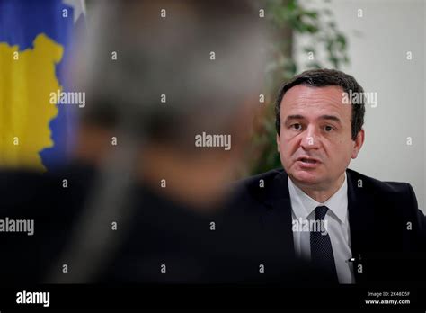 Albin Kurti, Prime Minister of Kosovo, during an interview, in Pristina, Kosovo, on September 10 ...