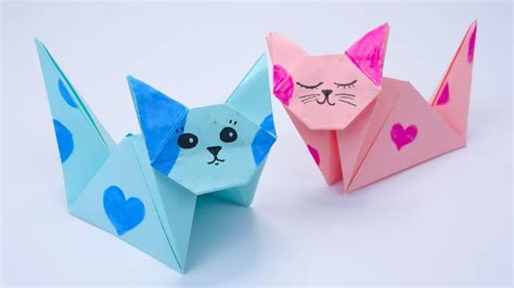 Papír kézműves GYEREKEKNEK Papír MACSKA-Origami Macska | Paper cat craft, Origami cat, Easy cat ...