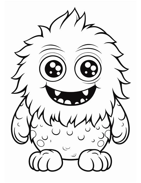 Baby Monster Five - Free To Print Coloring Page - Adorable Baby Monster