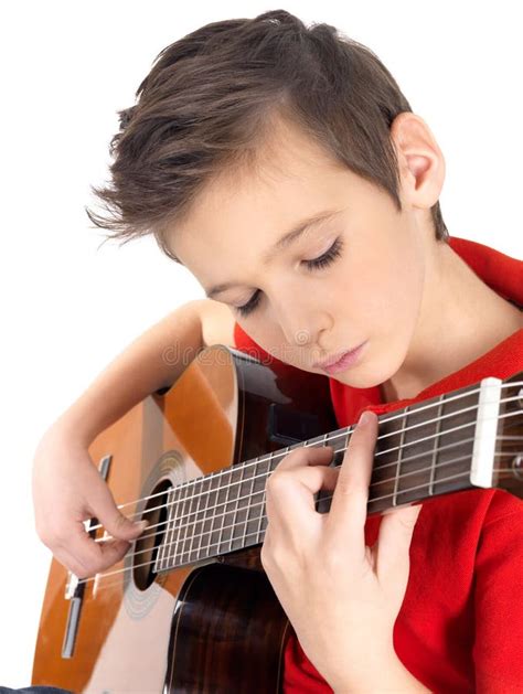 White Boy Playing on Acoustic Guitar Stock Photo - Image of guitarist ...