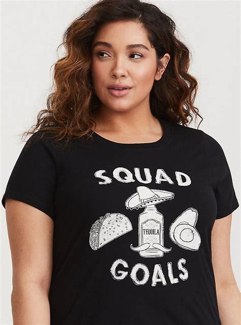 Black Taco Squad Goals Fitted Tee | Workout tee, Squad goals, T shirts for women