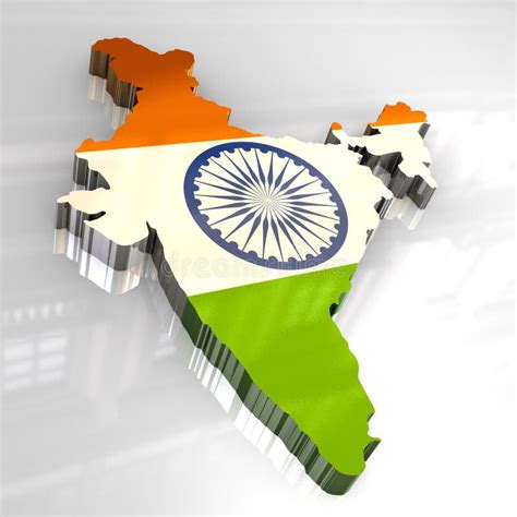 3d flag map of India stock illustration. Illustration of figure - 8117119