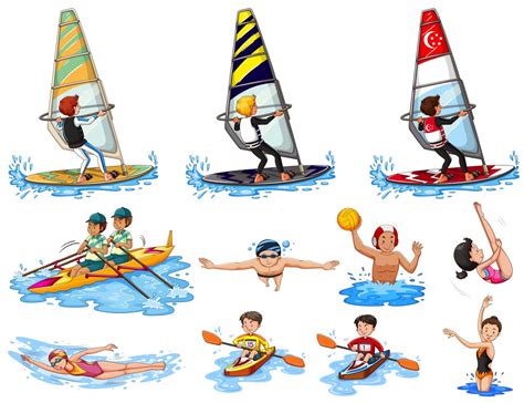 Set of water sports 293720 Vector Art at Vecteezy