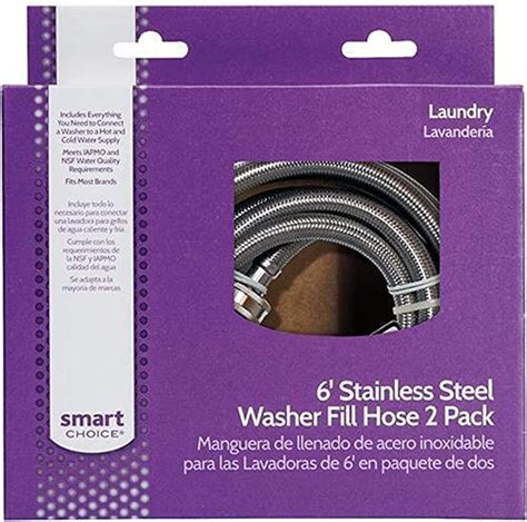 Amazon.com: Smart Choice 6' Stainless Washer Fill Hose 2 pack : Patio, Lawn & Garden