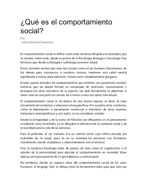 (DOC) Qué es el comportamiento social | Bet Carmona - Academia.edu