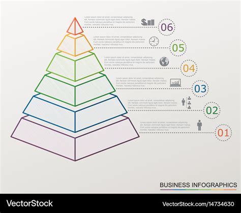 Infographic pyramid with numbers Royalty Free Vector Image