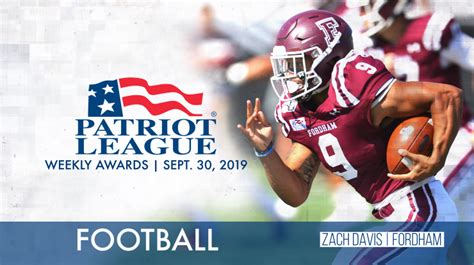 Patriot League Football Players of the Week Announced (9.30.19 ...