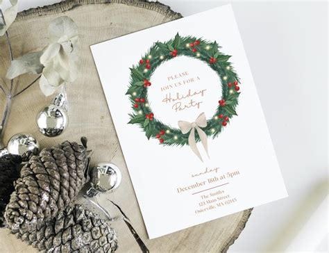 Printable Holiday Party Invitation Template Editable - Etsy