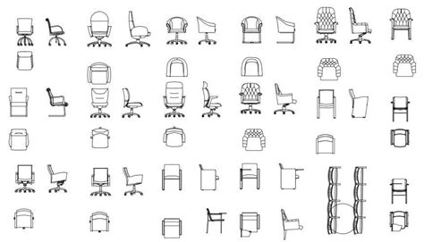 Creative all type chair elevation blocks drawing details dwg file - Cadbull