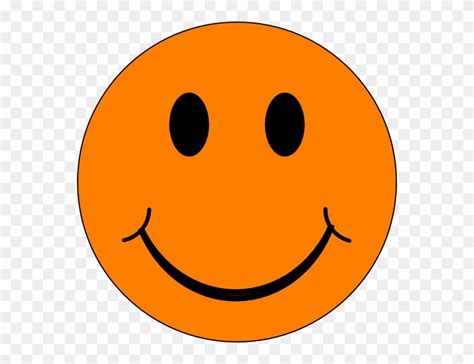 Download Happy Orange Face Clip Art At Clker - Orange Smiley Face Clip Art - Png Download ...
