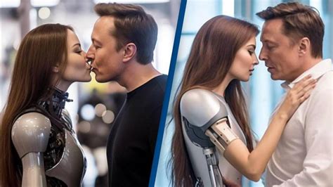 Bizarre photo of 'Elon Musk kissing a robot' is leaving the internet baffled