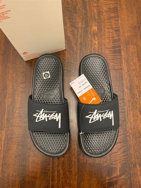 Nike Nike X Stussy Benassi Slides Off Noir | Grailed