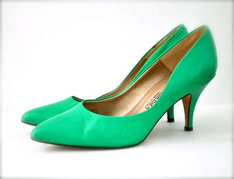 Vintage mint green womens shoes pumps heels spring by Pamplepluie