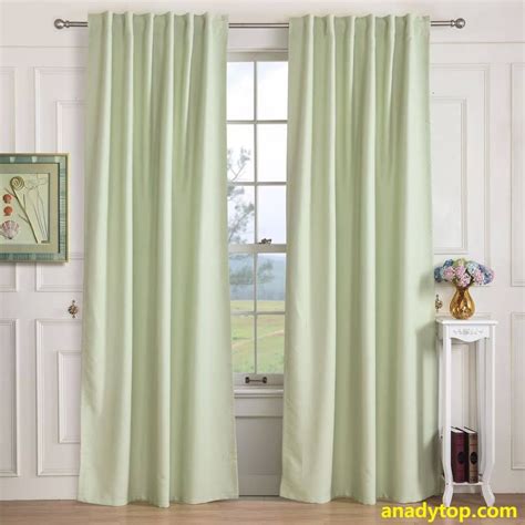 Light Green Solid Blackout Curtains Insulated Thermal Drapes 2Panels ...