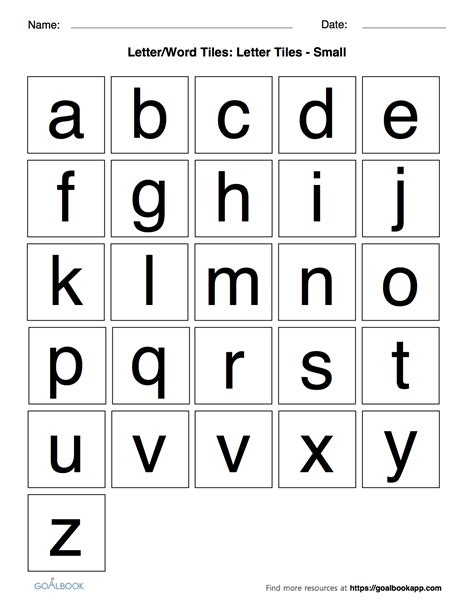 Printable Letter Tiles