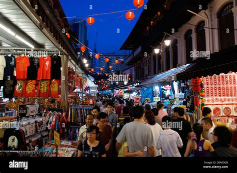 Singapore chinatown night market during Chinese New Year festive season ...