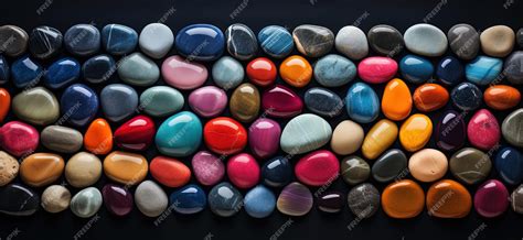 Premium AI Image | an image of colorful pebbles in the style of mystic ...