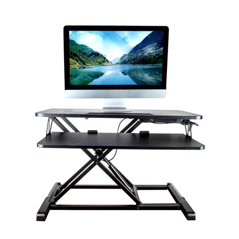 Impact Mounts Height Adjustable Ergonomic Desk Monitor Riser Tabletop Sit to Stand Workstation w ...