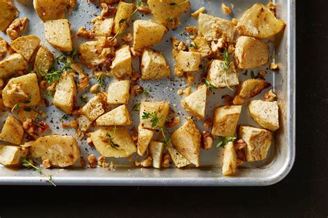 Roasted Celery Root with Walnuts and Thyme | Bon Appétit