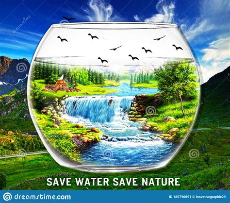 Save Water Save Nature Poster Design Stock Image - Image of fall ...