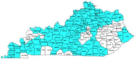 Printable County Map Of Kentucky