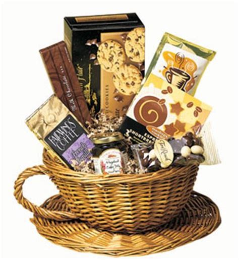 Coffee & Cookie Gift Basket - This unique coffee shape basket is a keeper . Packed inside with ...