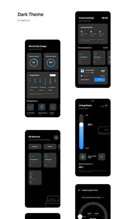 Free Ui Kit - Smart Home App - UpLabs Ios App Design, Mobile App Design, Dashboard Design, User ...