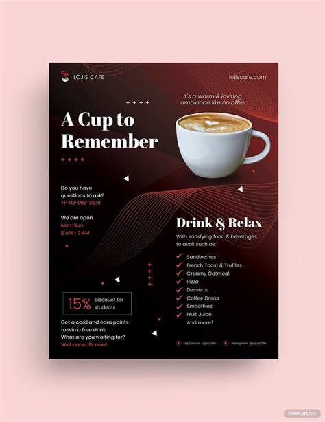 Cafe Flyer Template - Illustrator, Word, Apple Pages, PSD, Publisher ...