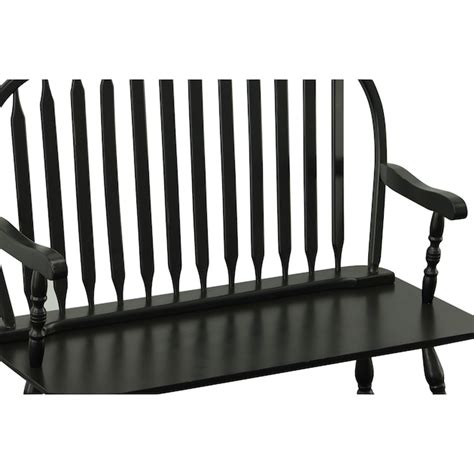 Carolina Cottage Windsor bench Farmhouse Antique Black Accent Bench 44 ...