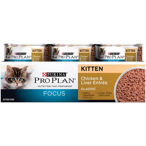 Purina Pro Plan Wet Cat Food, Focus, Kitten Chicken and Liver Entre, 3 ...