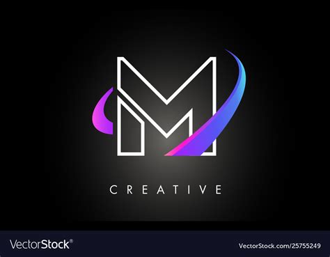 M trendy modern letter logo design monogram Vector Image